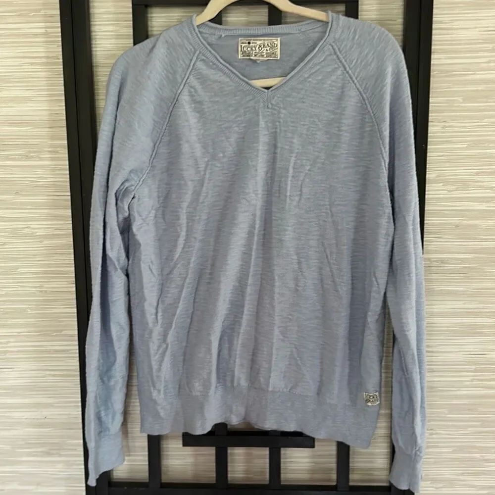 Lucky Brand light blue V-neck sweater lightweight Men’s L